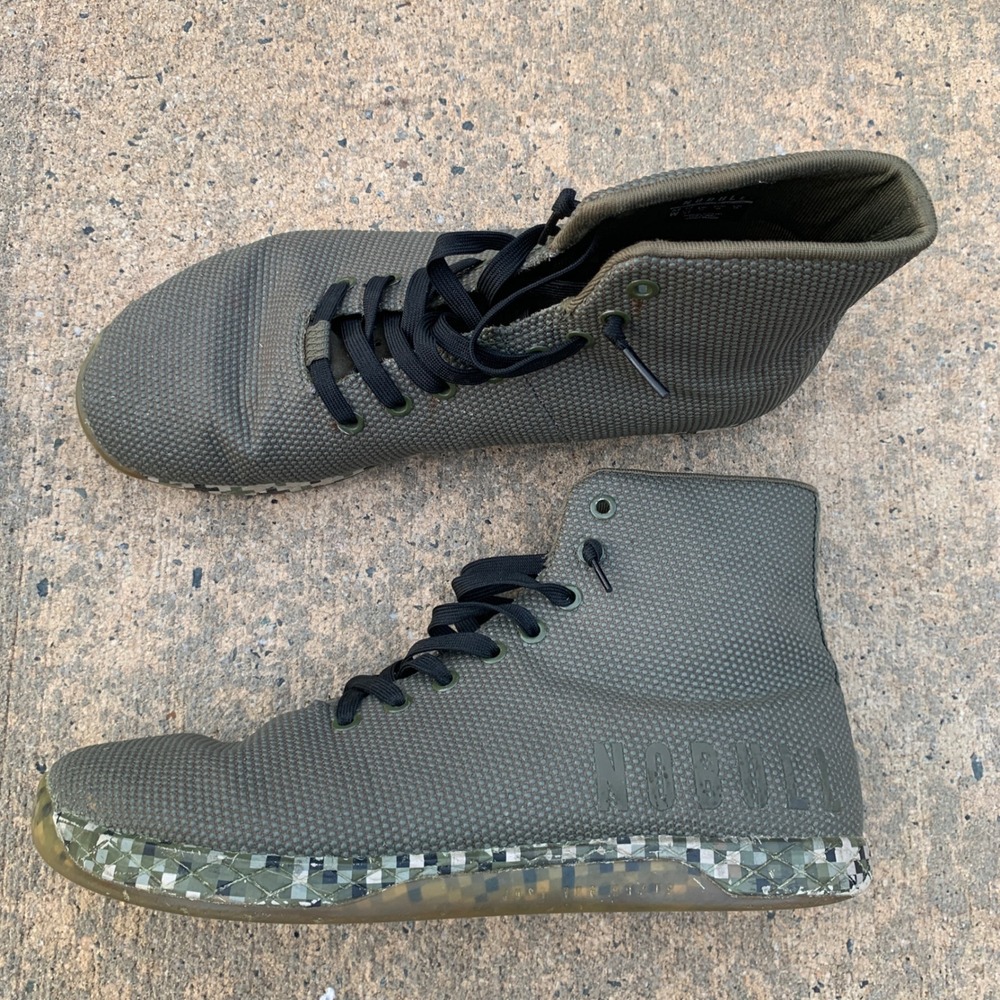 NOBULL High Top Trainer Olive Green Camo Pixel Men 11 Training Shoes Crossfit